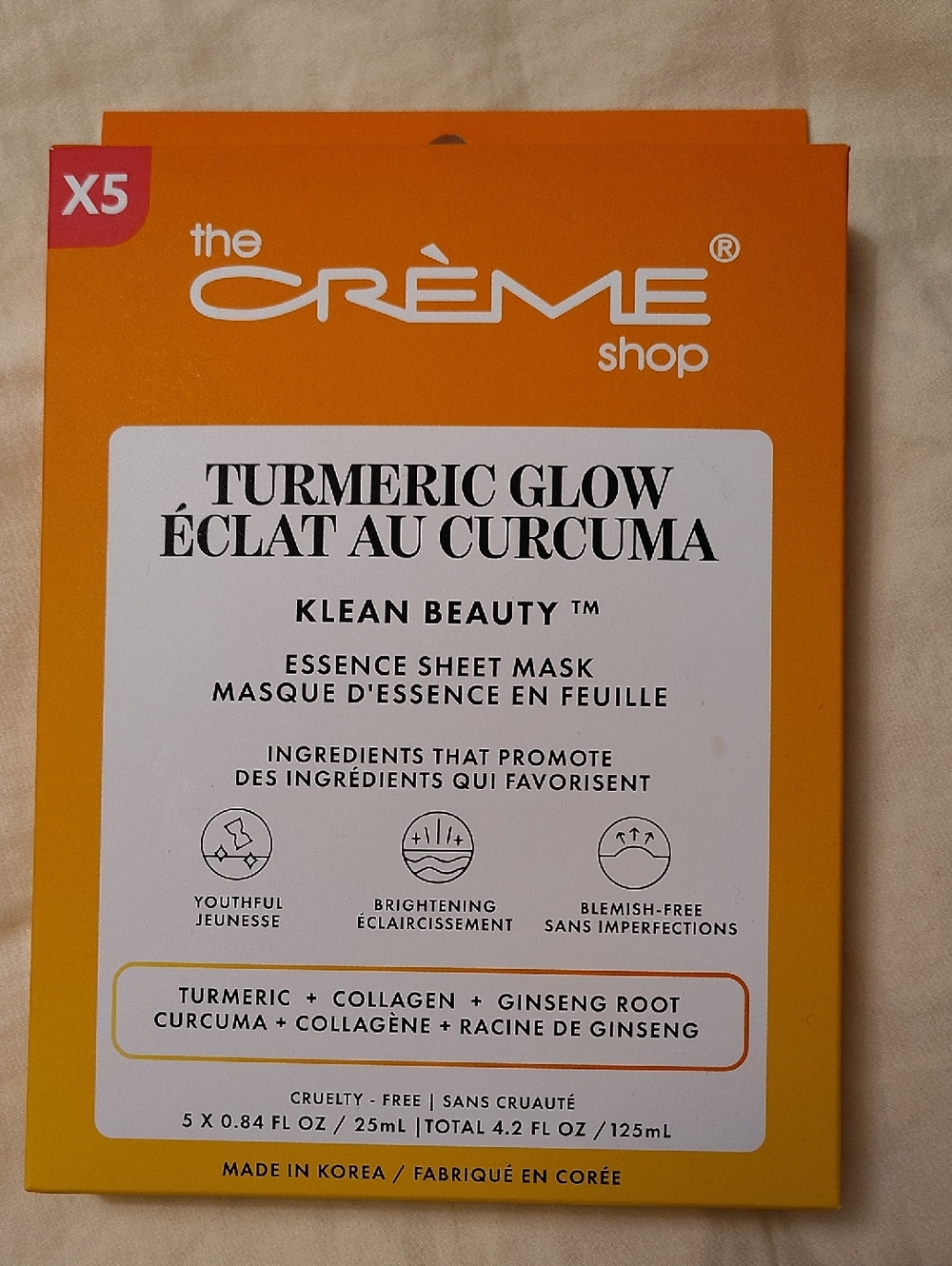 NIP The Creme Shop Tumeric Glow Essence Sheet Mask